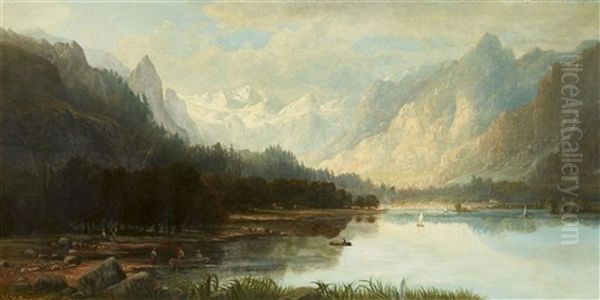 Mountainous Landscape With A Lake - view 1