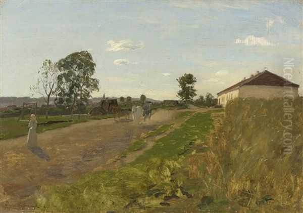 Landstrase Mit Pferdekutsche - view 1