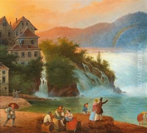 Rainbow Over The Rhine Falls Near Schaffhausen