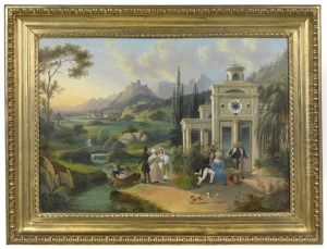 Bilderuhr Mit Musikspielwerk - Darstellung Des Kurortes Baden Bei Wien Bilderuhr Mit Musikspielwerk - Darstellung Des Kurortes Baden Bei Wien
