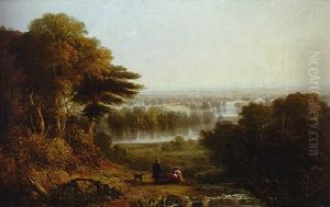 Richmond Park With A Family Seated In The Foreground