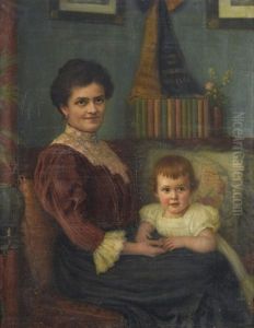 Mutter Mit Kind In Interieur by Albert Hoeflinger