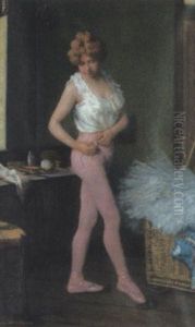 Junge Ballerina In Der Garderobe