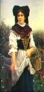 Junge Markgraflerin Am Weinberg by Albert Hoeflinger
