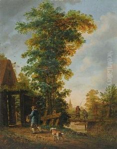 Heimkehrender Bauer Mit Hund by Pieter Hofman