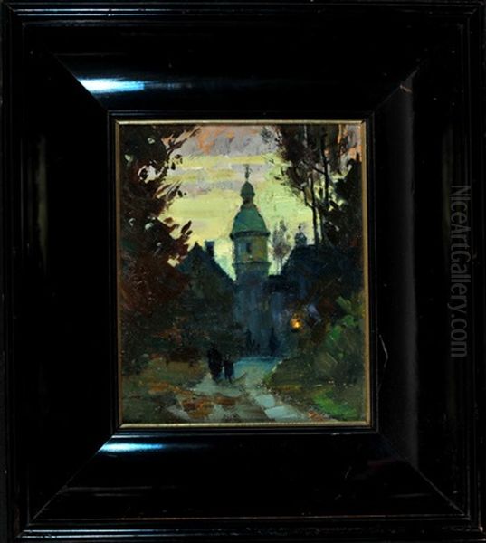 Abendliche Kirchenansicht Mit Personen - view 1