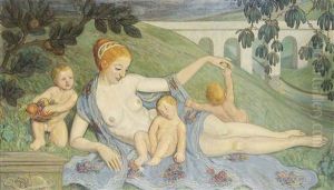 Venus Reclining With Putti by Ludwig Von Hofmann