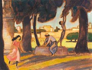 Villa Borghese by Ludwig Von Hofmann