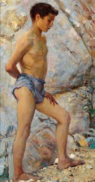 Stehender Knabe Am Strand - view 1
