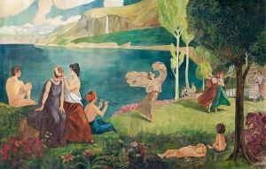 Elysische Landschaft by Ludwig Von Hofmann