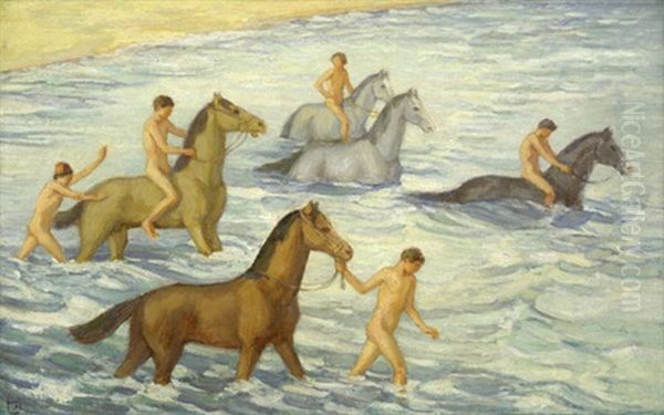 Reitende Knaben Am Strand (capri?) - view 1