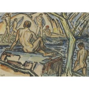 Badende (bathing) by Ludwig Von Hofmann