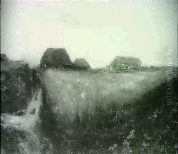 Abendliche Landschaft Mit Hausern - view 1