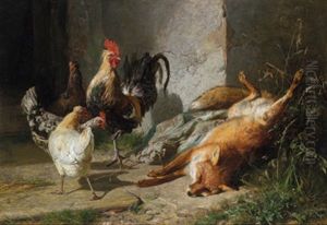 Im Huhnerhof by Johann Baptist Hofner