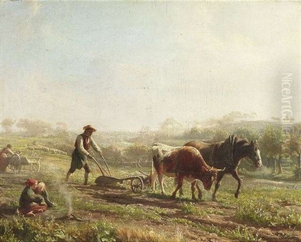Bauernfamilie Bei Der Feldarbeit - view 1