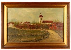 View Of Village by Franz Xaver Von Hofstetten