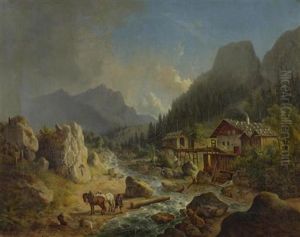 Gebirgslandschaft Mit Bach