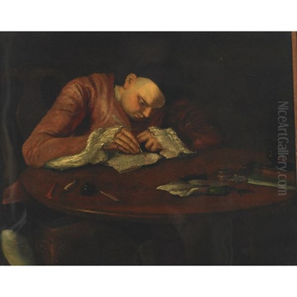 Oliver Goldsmith, At His Writing Table - view 1