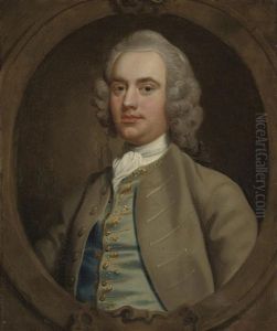 Portrait Of A Gentleman (francis Turner Esq?) In A Blue Embroidered Waistcoat