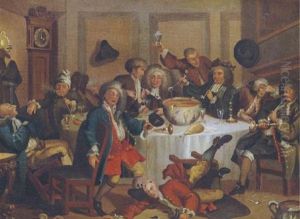 Gentlemen At Dinner Table by William Hogarth