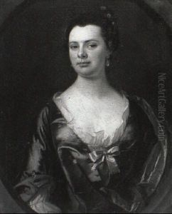 Portrait Of A Lady (catherine Clive?) Wearing Pearl Drop Earrings by William Hogarth
