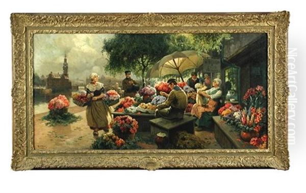 Flower Market At Haarlem - view 1
