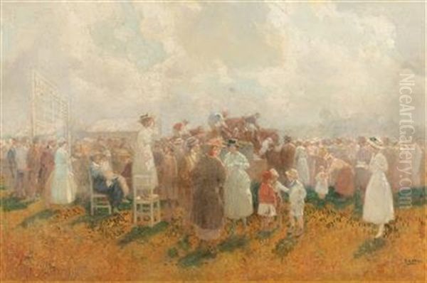 At The Horse Race Track On A Summerday - view 1