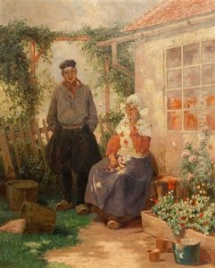 Pareja De Holandeses En Un Jardin Pareja De Holandeses En Un Jardin