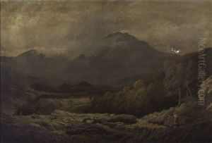 Highland Landscape, Farmyard by Stephen E. Hogley