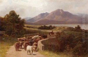 Highland Cattle In A Loch Landscape, Near Broadford by Stephen E. Hogley