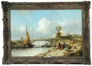 River Landscape With Barges River Landscape With Barges