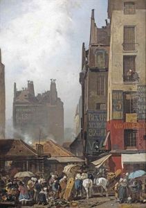 Souvenir De Paris (a Bustling Day On A Parisian Market) by Charles Hoguet