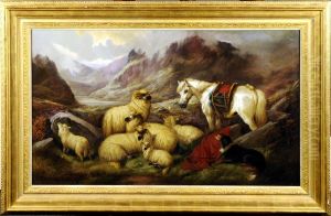 Paysage Ecossais Avec Moutons by John Barker