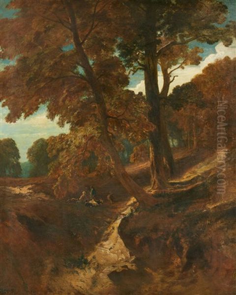 Forest Landscape With Shepherds - view 1