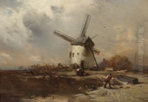 Landscape With Windmill And Decorative Figures