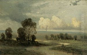 Markische Landschaft Mit Ziehenden Wolken