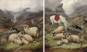 Scene In Glen Nevis, Scotland; And Scene In Glen Ogle,scotland by John Barker
