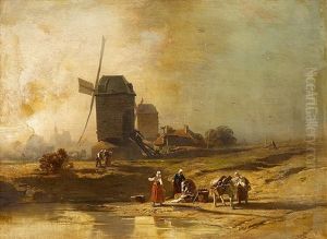Landschaft Mit Windmuhle