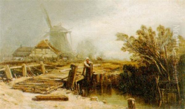 Landschaft Mit Brucke Und Windmuhle - view 1