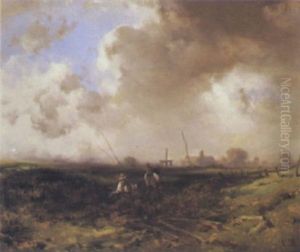 Paysans Pres Du Village by Charles Hoguet
