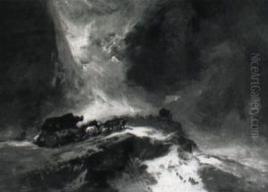 Kutschentreck Auf St_rmischer Klippe by Charles Hoguet