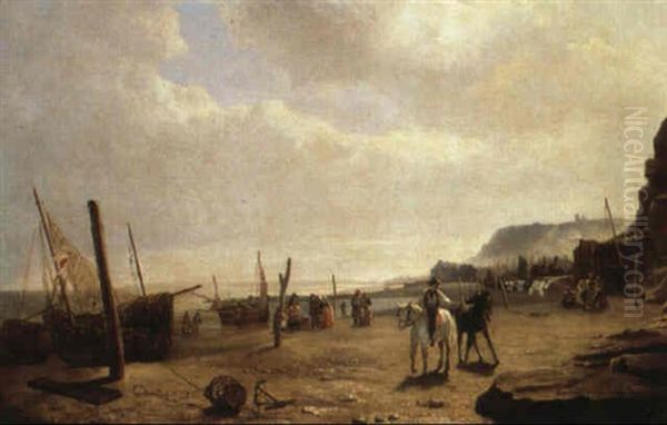 Normannische Strandpartie Mit Buntem Treiben - view 1