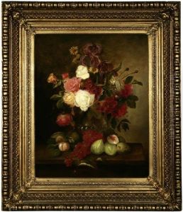 Still Life With Flowers And Fruit by Enrico Hohenberger