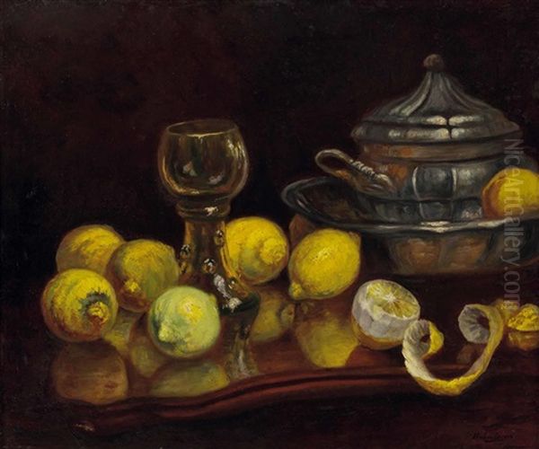 Stillleben Mit Zitronen, Glas Und Terrine - view 1