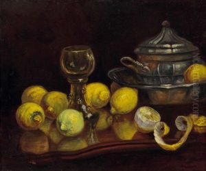 Stillleben Mit Zitronen, Glas Und Terrine by Franz Hohenberger