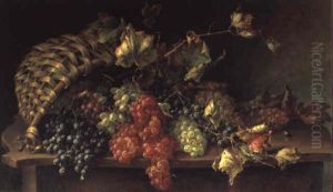 Stilleben Mit Trauben by Franz Hohenberger