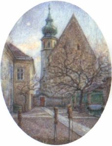Blick Vom Pfarrhof Auf Die Grinzinger Kirche Blick Vom Pfarrhof Auf Die Grinzinger Kirche