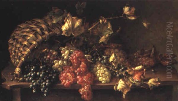 Still Life With Grapes On Table - view 1