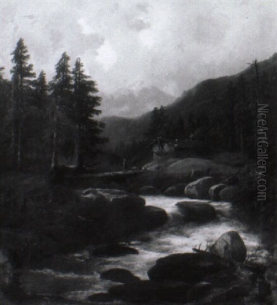 Gebirgstal Mit Einem Wildbach - view 1