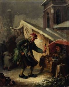 Weihnachtsmarkt by Franz Carl Hohnbaum
